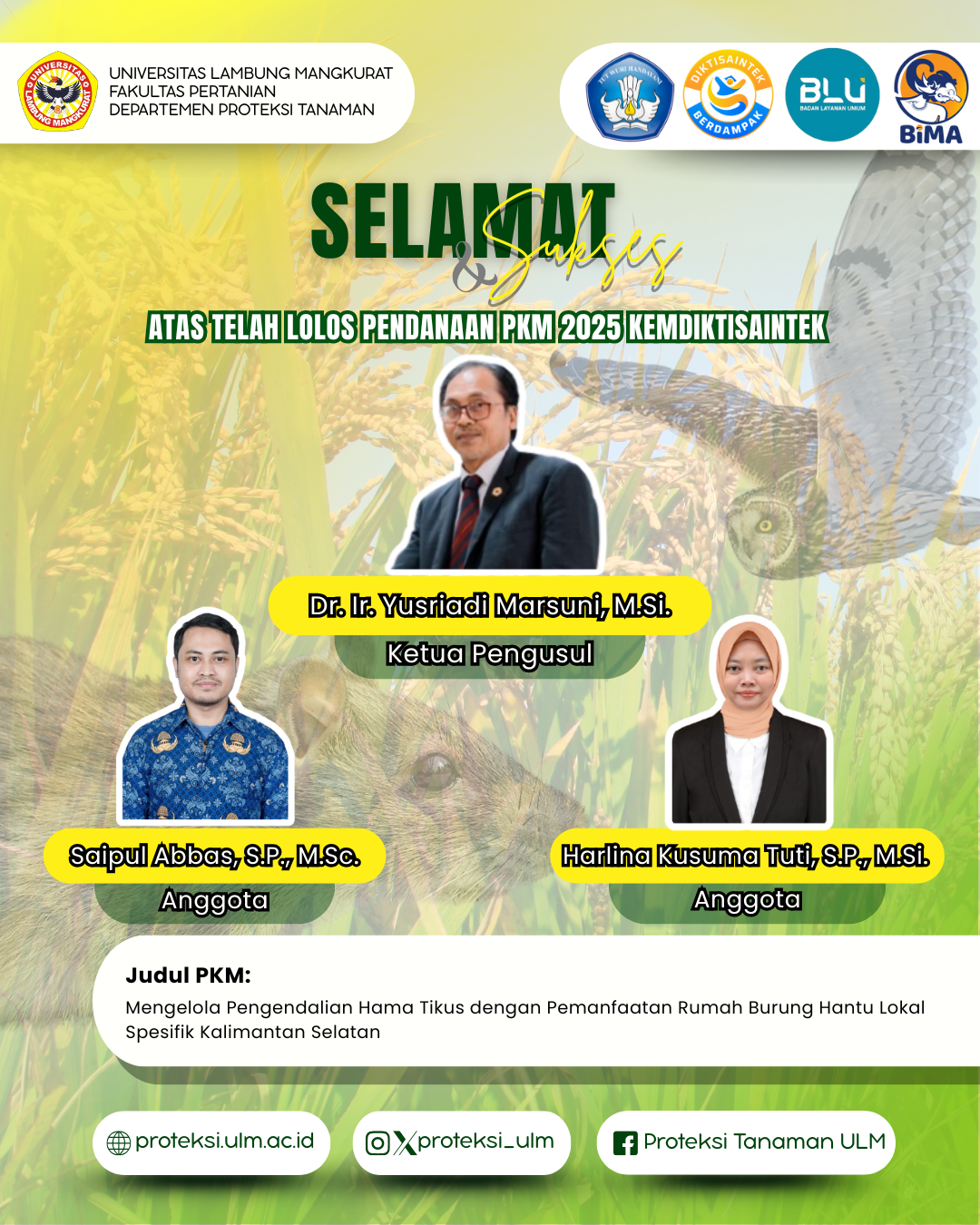 SELAMAT DAN SUKSES: HIBAH RISET DISETUJUI DAN PKM LOLOS PENDANAAN ...